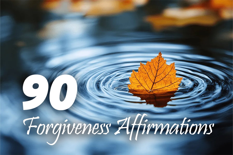 A lone leaf drifts on the water's surface, surrounded by soft ripples.